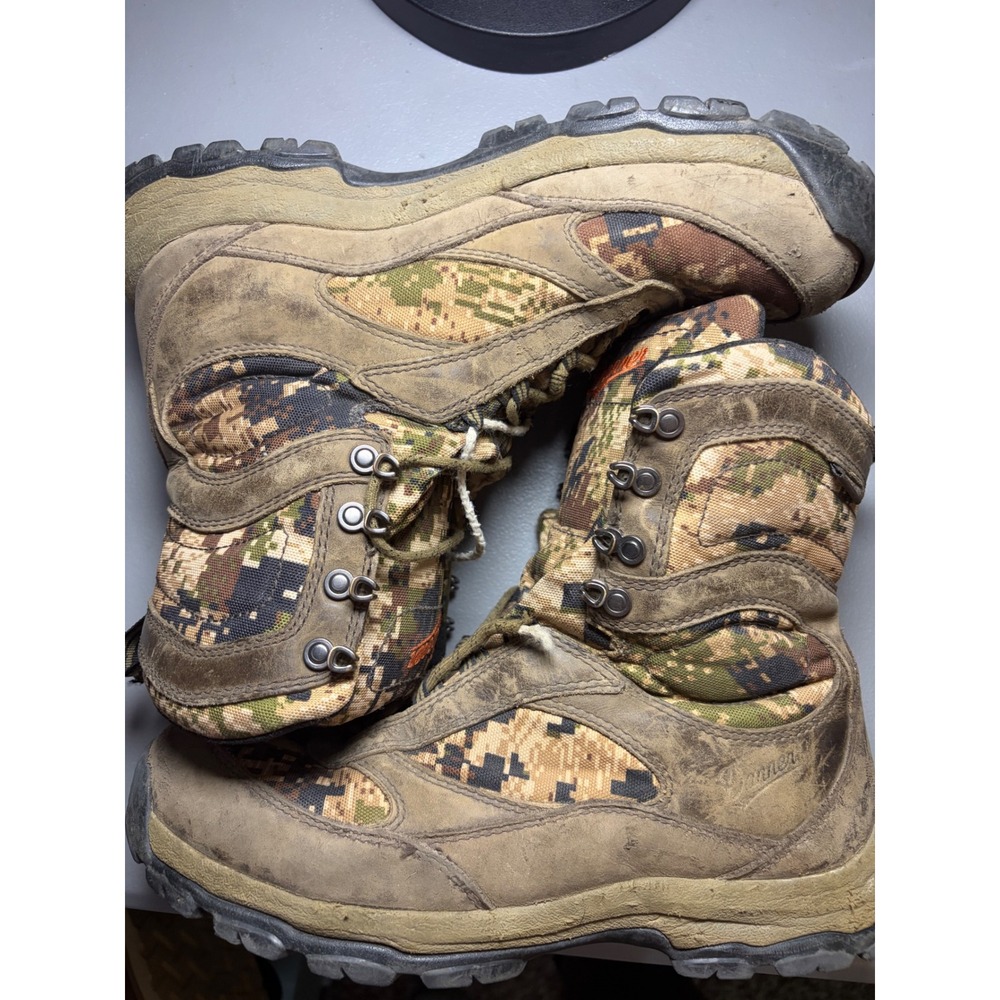 Danner High Ground 8 Hunting Boots Mens 9 Brown Camo Gore-Tex Optifade Subalpine